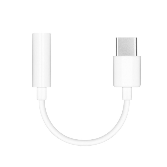 Originální adaptér HUAWEI AUX typu C (samec) na 3,5 mm jack (samice) CM20, bílý, volně balený