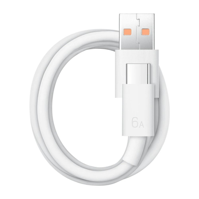 Originální kabel HUAWEI USB A na Type C, 6 A, 66 W, LX04072043, 1 m, bílý, volně balený