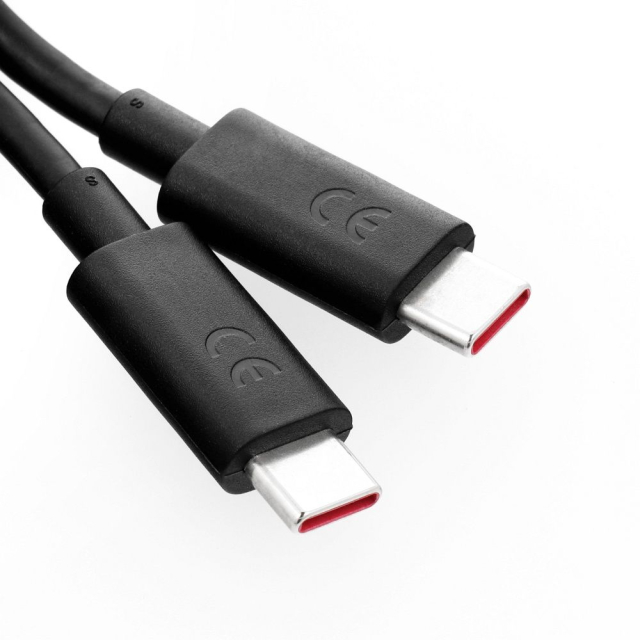 Originální kabel MOTOROLA typu C na typ C, 6,5 A, SC18D24968, 1 m, černý, volně ložený