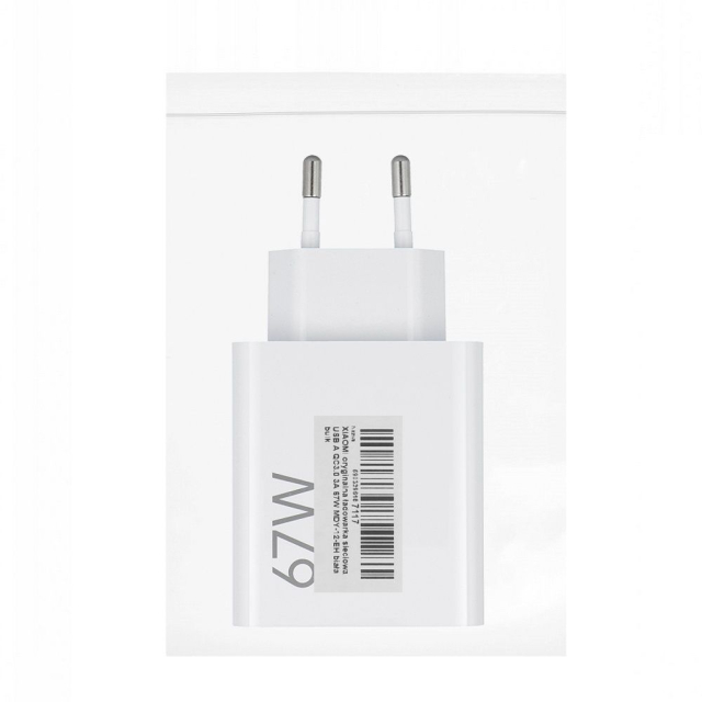Originální nabíječka XIAOMI USB-A QC3.0 3 A 67 W MDY-12-EH, bílá, volně balená