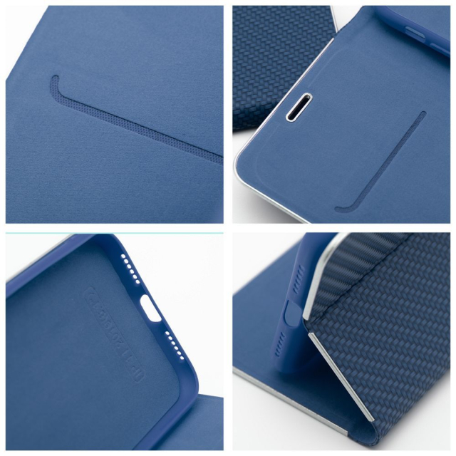 Otočné pouzdro pro iPhone 17 AIR Luna Book Carbon blue