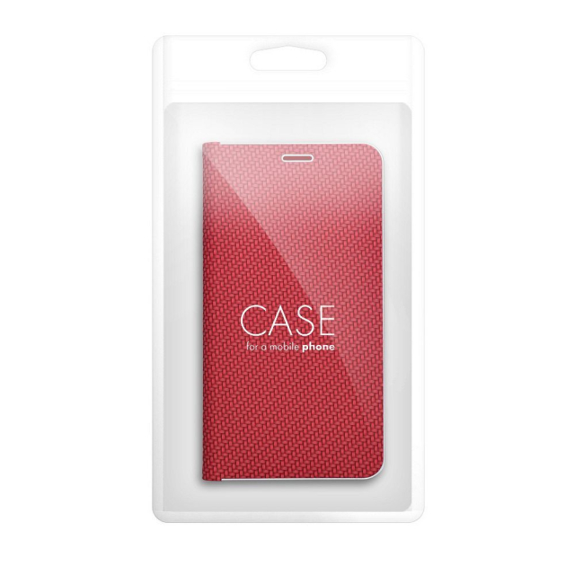Otočné pouzdro pro iPhone 17 AIR Luna Book Carbon red
