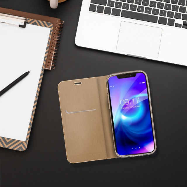 Otočné pouzdro pro iPhone 17 PRO MAX / 18 PRO MAX Luna Book Gold, zlaté
