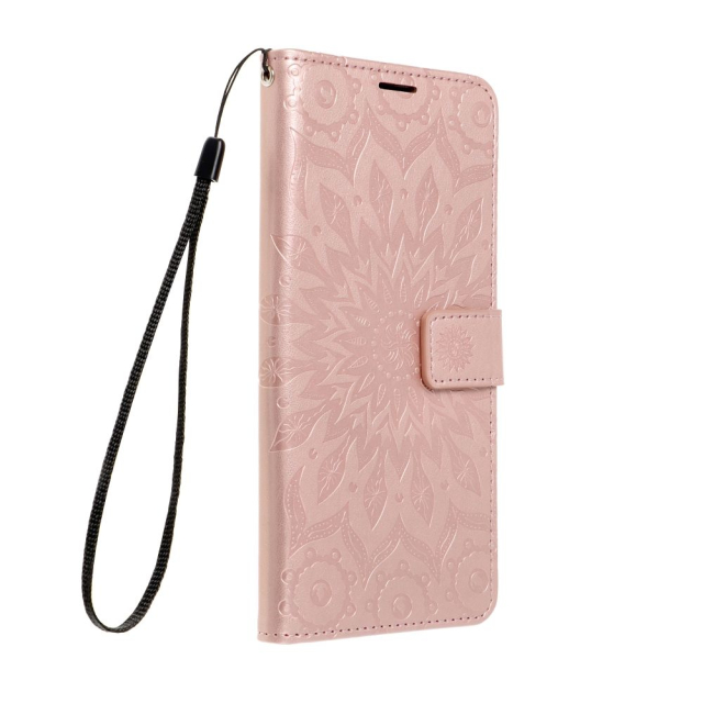 Otočné pouzdro pro Motorola G06 Mezzo Book, vzor mandala, růžové zlato