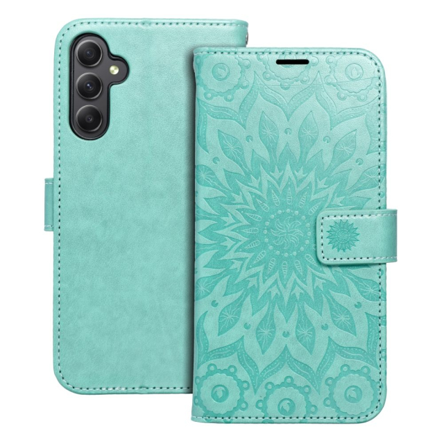 Otočné pouzdro pro Samsung A34 5G Mezzo Book, mandala green