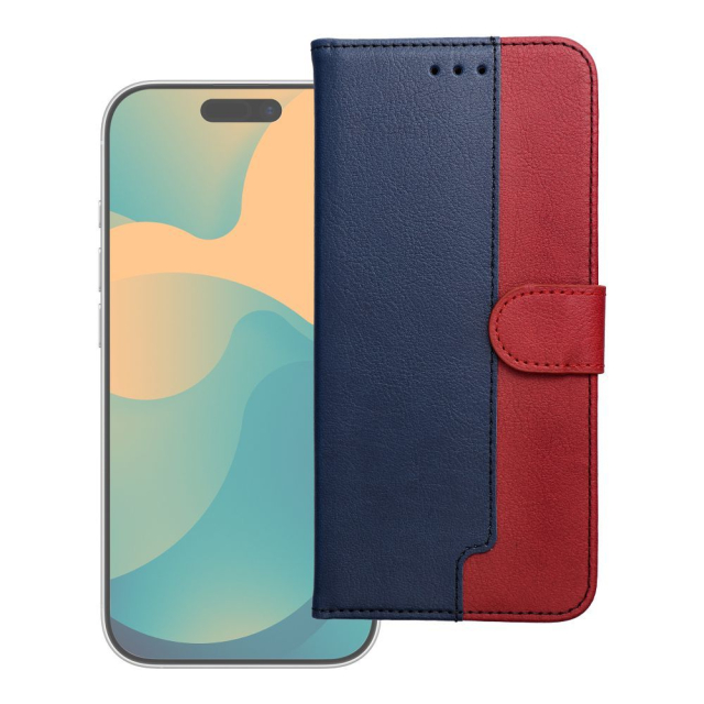Otočné pouzdro pro Samsung A37 Split Book v tmavě modré a červené barvě