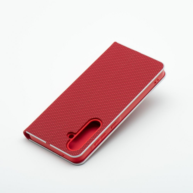 Otočné pouzdro pro Samsung A40 Luna Book Carbon red