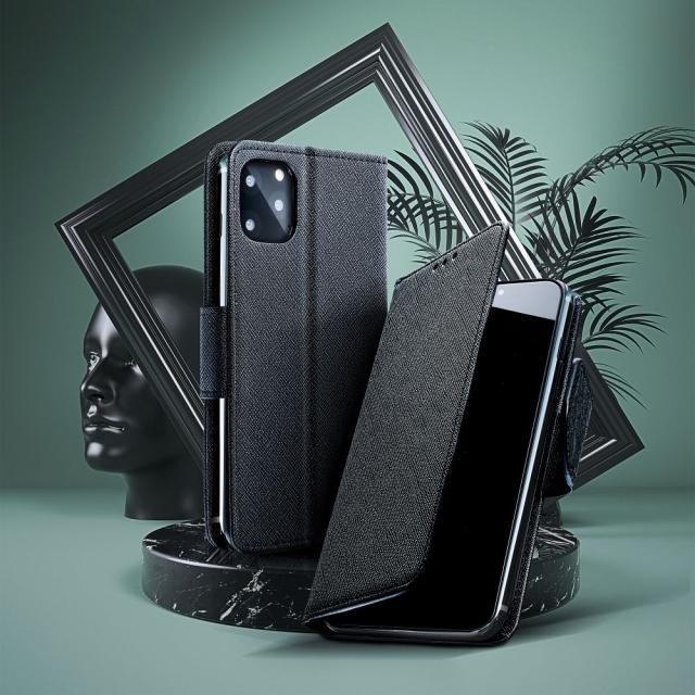 Otočné pouzdro pro Samsung A55 Fancy Book, černé