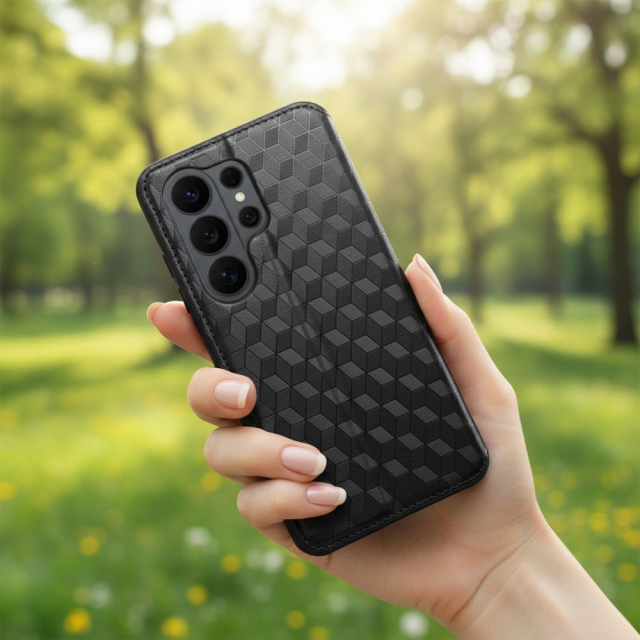 Otočné pouzdro pro Samsung A57 5G Cubic Book, černé