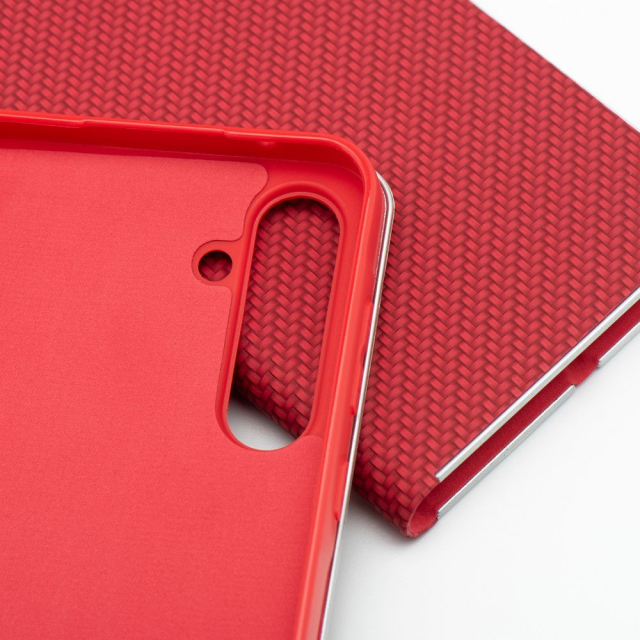 Otočné pouzdro pro Samsung A57 5G Luna Book Carbon red
