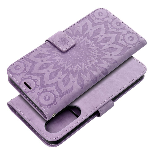 Otočné pouzdro pro Samsung A57 5G Mezzo Book, mandala, fialová