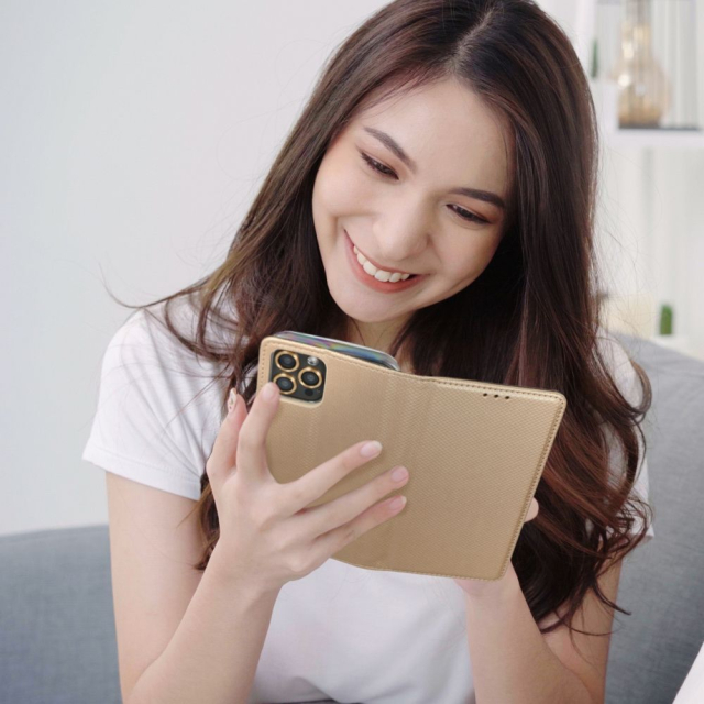 Otočné pouzdro pro Samsung A57 5G Smart Case Book, zlaté