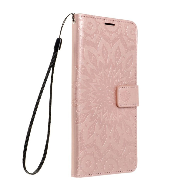 Otočné pouzdro pro Samsung S21 FE Mezzo Book, mandala, růžové zlato