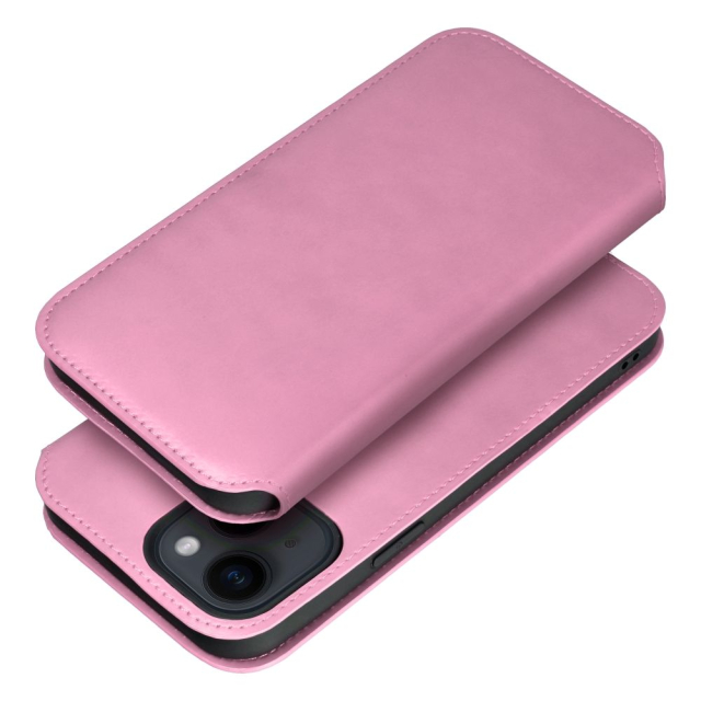 Otočné pouzdro pro Samsung S24 FE Dual Pocket Book, světle růžové
