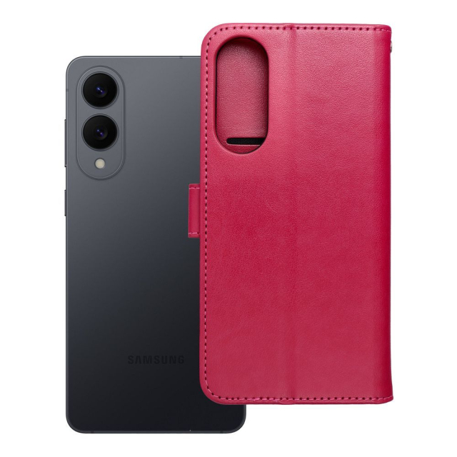 Otočné pouzdro pro Samsung S25 EDGE Mezzo Book s motivem medvídka, magenta