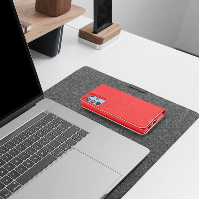 Otočné pouzdro pro Samsung S25 PLUS Luna Book, zlatá a červená