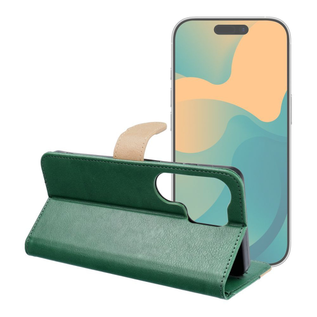 Otočné pouzdro pro Samsung S26 PLUS Split Book, zeleno-zlaté