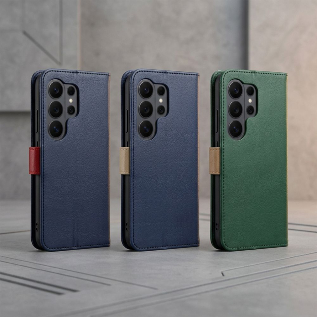 Otočné pouzdro pro Samsung S26 Split Book, zelené a zlaté
