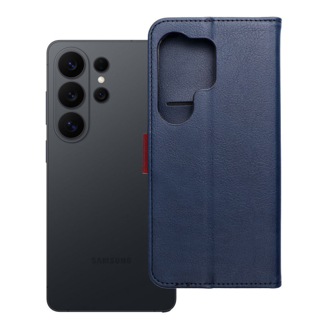 Otočné pouzdro pro Samsung S26 ULTRA Split Book v tmavě modré a červené barvě