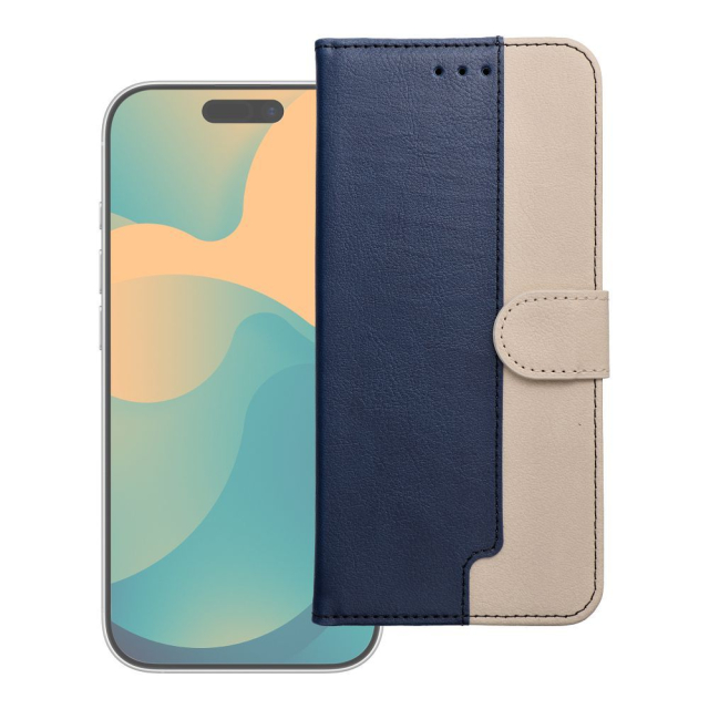 Otočné pouzdro pro Samsung S26 ULTRA Split Book v tmavě modré a krémové barvě