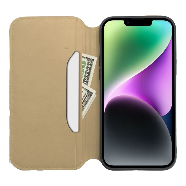 Otočné pouzdro pro Xiaomi 13 Dual Pocket Book, zlaté