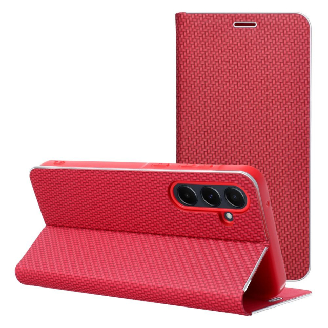 Otočné pouzdro pro Xiaomi Redmi 17 4G / 17 5G EU Luna Book Carbon red