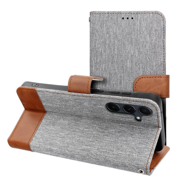 Otočné pouzdro pro Xiaomi Redmi NOTE 14 PRO 4G Jeans Book, šedé