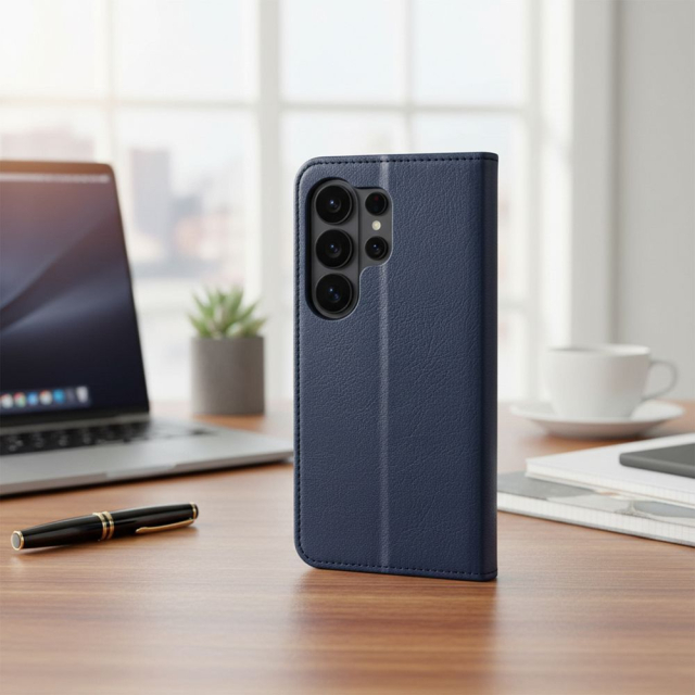 Otočné pouzdro pro Xiaomi Redmi NOTE 15 PRO 5G Split Book v tmavě modré a červené barvě