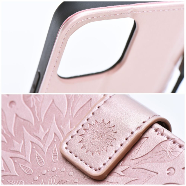 Otočné pouzdro pro Xiaomi Redmi NOTE 15 PRO PLUS 5G Mezzo Book, mandala, růžové zlato