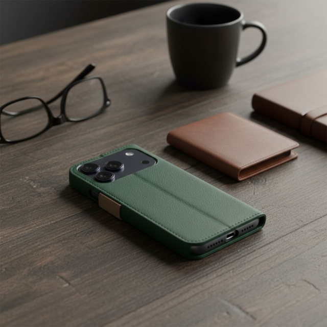 Otočné pouzdro pro Xiaomi Redmi NOTE 15 PRO Plus 5G Split Book, zelené a zlaté