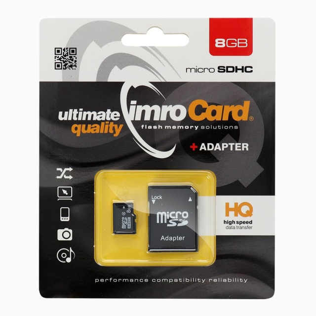 Paměťová karta IMRO microSD 8 GB s adaptérem na SD