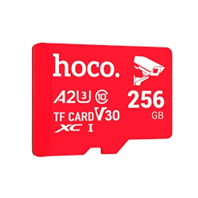 Paměťová karta microSD 256 GB, třída 10, UH-1, U3, V30, A2, Hoco, červená