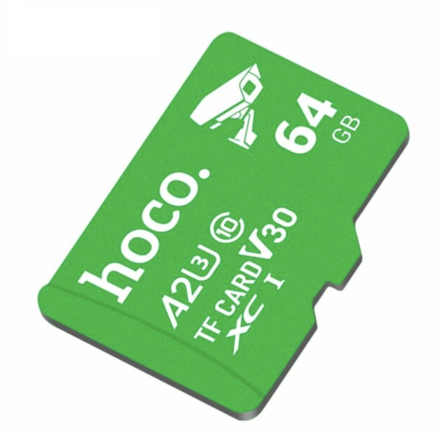 Paměťová karta microSD 64 GB, třída 10, UH-1, U3, V30, A2, Hoco, zelená