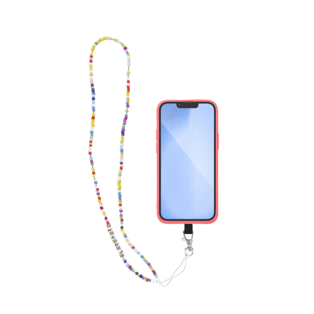 PIXIE Šňůrka na telefon, přívěsek na telefon / délka šňůrky 68 cm (34 cm v smyčce) / na krku – korálky