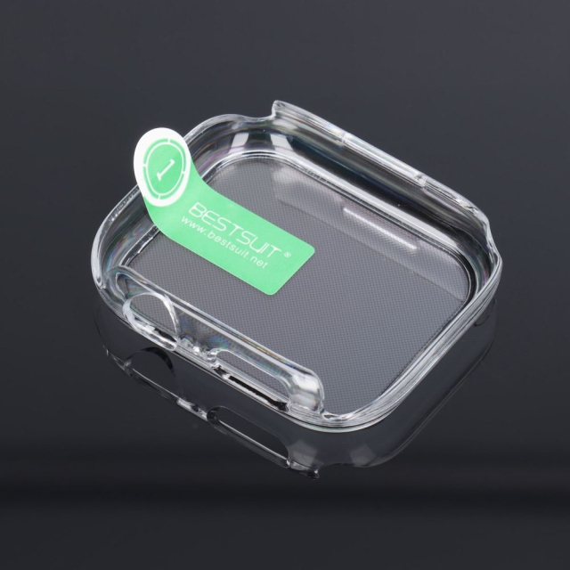 Pouzdro Bestsuit s hybridním sklem pro Apple Watch řady 7/8/9 – 45 mm – průhledné