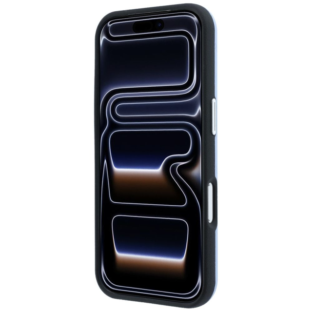 Pouzdro BMW pro iPhone 18 Pro/17 Pro kompatibilní s MagSafe (s vyraženým nápisem „Sign“, prošívané s kovovým logem), modré