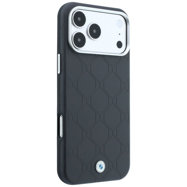 Pouzdro BMW pro iPhone 18 Pro Max/17 Pro Max kompatibilní s MagSafe (s vyraženým prošívaným kovovým logem) antracitová