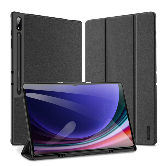 Pouzdro DUX DUCIS DOMO, skládací, s přihrádkou na tužku, pro SAMSUNG Tab S10 Ultra/S9 Ultra/S8 Ultra, černé