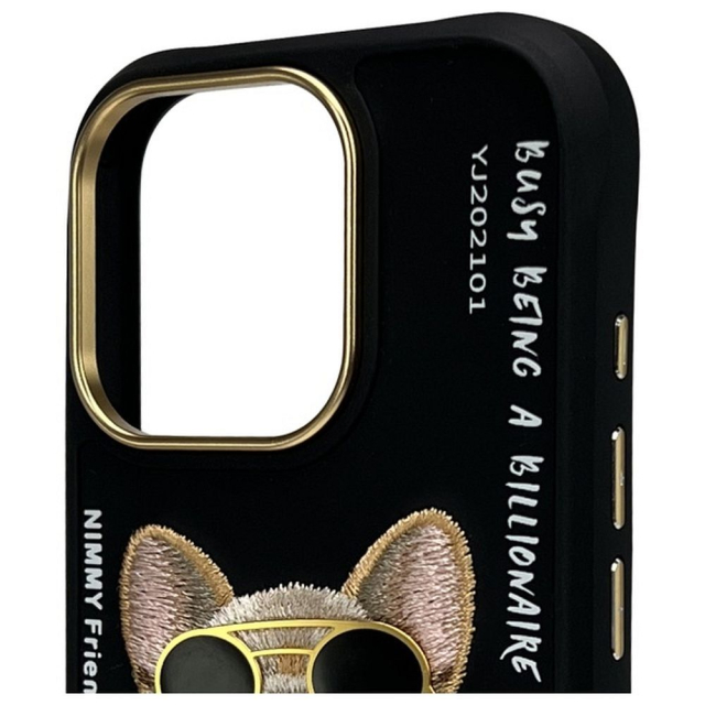 Pouzdro NIMMY GLASSES COOL DOG pro iPhone 16 Pro, černé