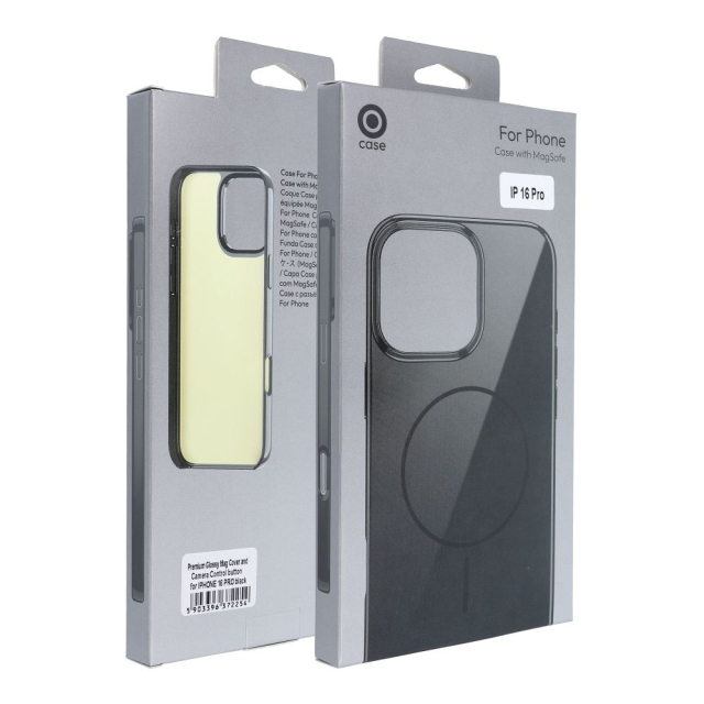 Pouzdro pro iPhone 17 AIR Premium Glossy Mag Cover kompatibilní s MagSafe a tlačítkem pro ovládání fotoaparátu, černé