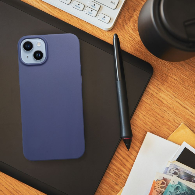 Pouzdro pro iPhone 17 Pro Max / 18 Pro Max (nízký okraj pro fotoaparát) Matná modrá