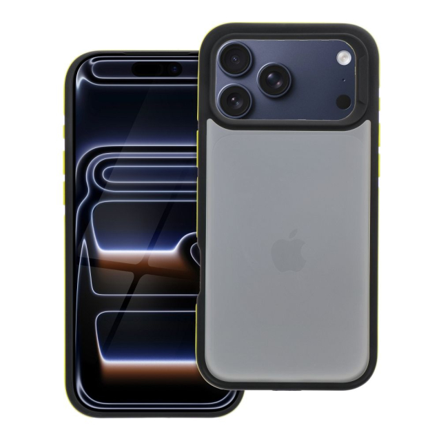 Pouzdro pro iPhone 17 Pro Max / 18 Pro Max (nízký okraj pro fotoaparát) Neo žlutá