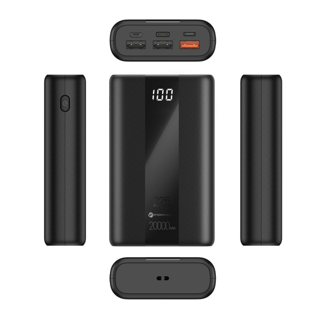 Powerbanka Forcell F-Energy Energo P20K2 QC3.0 PD 3A 22,5 W 20 000 mAh černá
