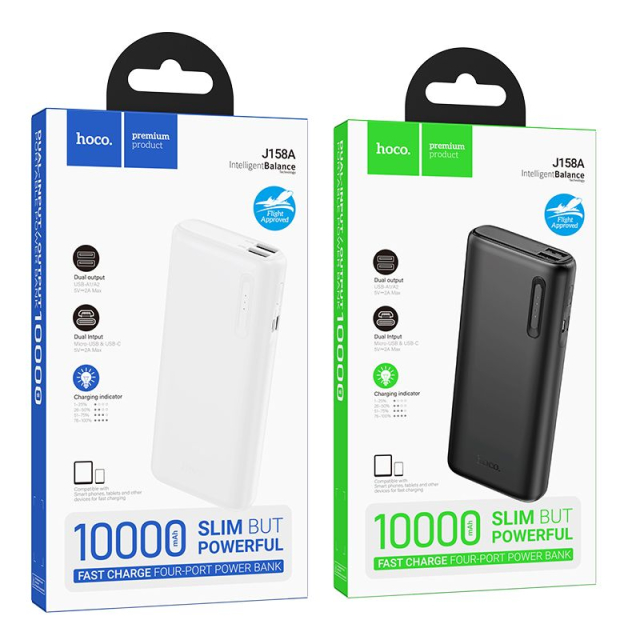 Powerbanka Hoco 10 000 mAh 2 A J158A bílá