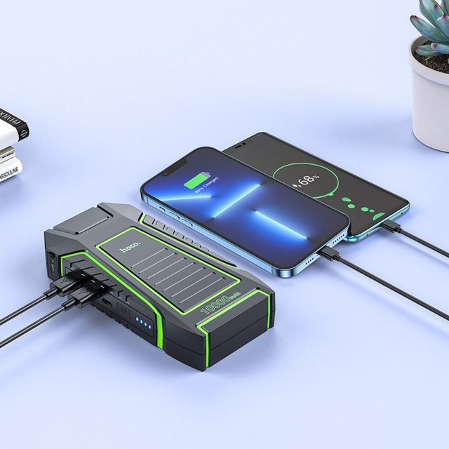 Powerbanka Hoco 10 000 mAh 3 A s nouzovým startérem do auta QS1, černá