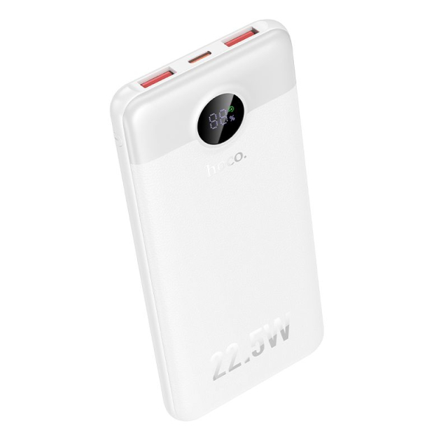 Powerbanka Hoco 10 000 mAh QC 22,5 W + PD 20 W s LED diodou J172, bílá