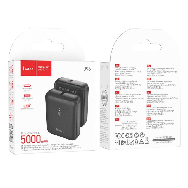 Powerbanka Hoco 5000 mAh 2A J96 černá