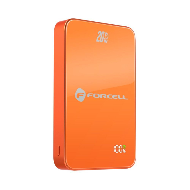 Powerbanka kompatibilní s MagSafe Forcell F-Energy SuperSlim F10K8 QC4.0 PD3.0 15 W 10 000 mAh, oranžová