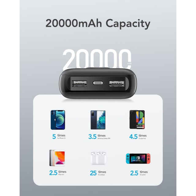 Powerbanka Veger L20S (VP2039PD / W2039PD) PD QC3.0 2 A 20 W 20 000 mAh bílá