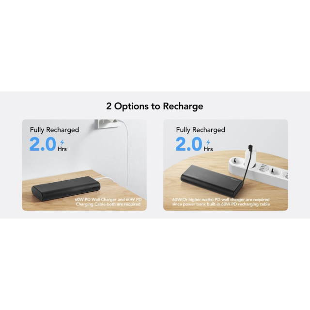 Powerbanka Veger TCE130 (W2503) PD 130 W, 25 000 mAh s integrovanými kabely typu C / Lightning, černá